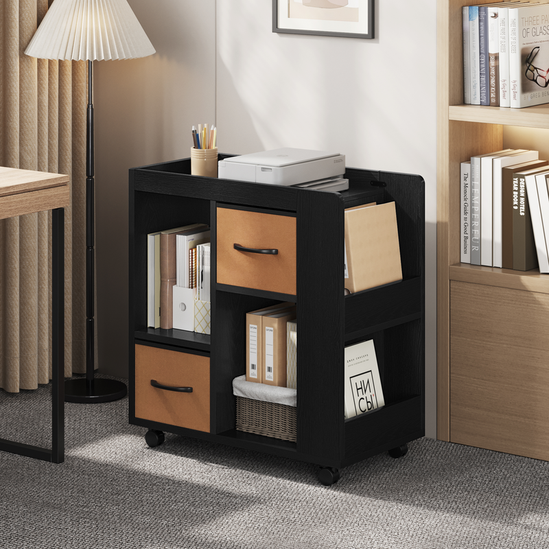 Yaheetech Modern Side Table with Wheels