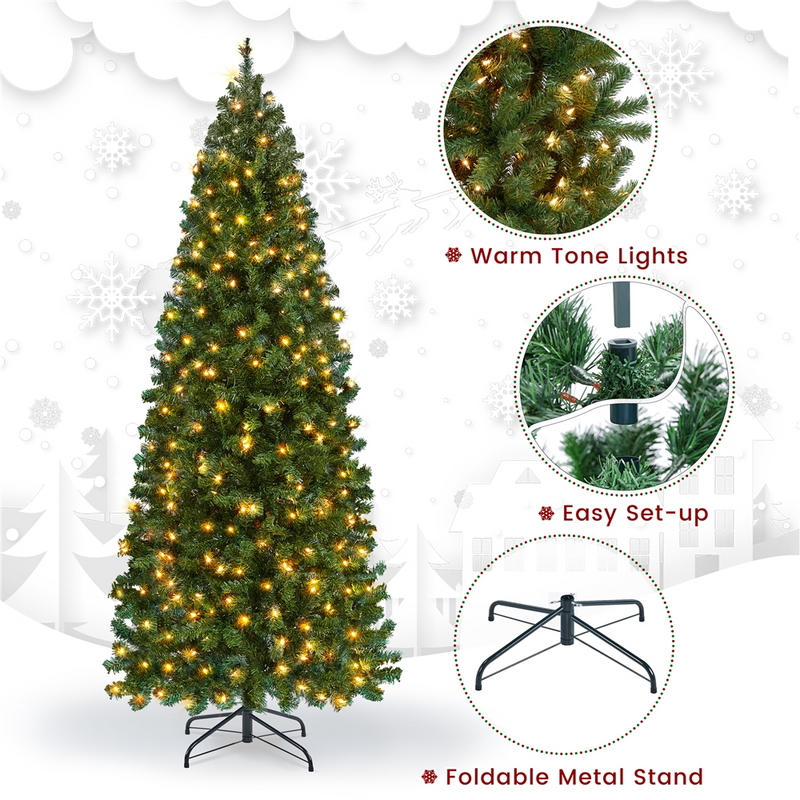 Yaheetech 6FT Pre-lit Pencil Artificial Christmas Tree