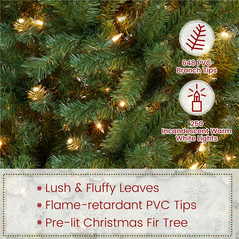 Yaheetech 6FT Pre-lit Pencil Artificial Christmas Tree