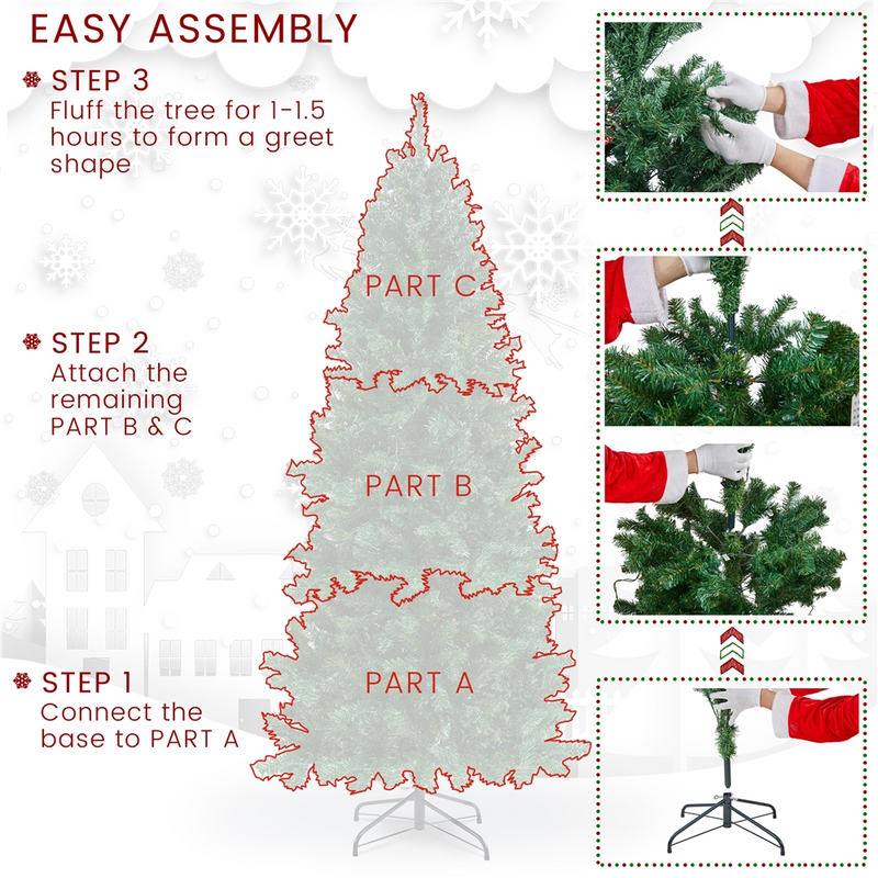 Yaheetech 6FT Pre-lit Pencil Artificial Christmas Tree