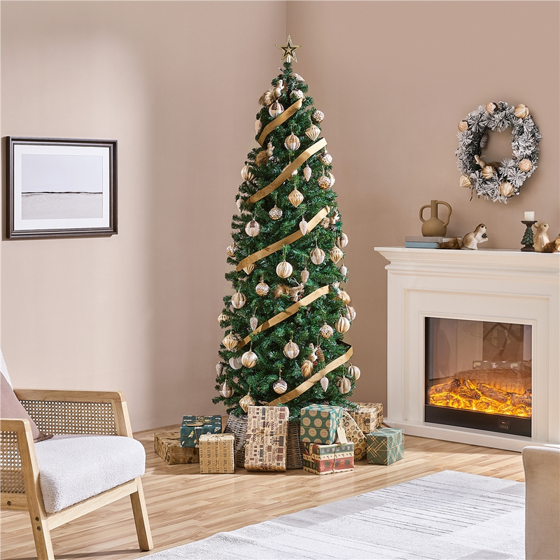 Yaheetech 6FT Pre-lit Pencil Artificial Christmas Tree