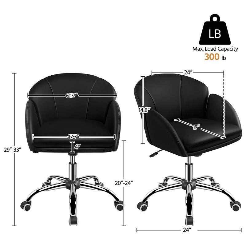 Yaheetech Faux Leather Flower-Shaped Accent Office Chair