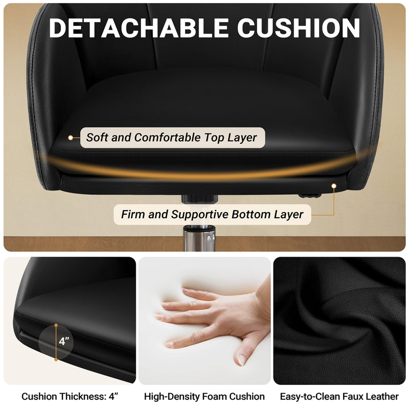 Yaheetech Faux Leather Flower-Shaped Accent Office Chair