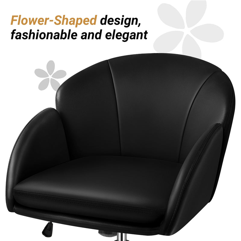 Yaheetech Faux Leather Flower-Shaped Accent Office Chair