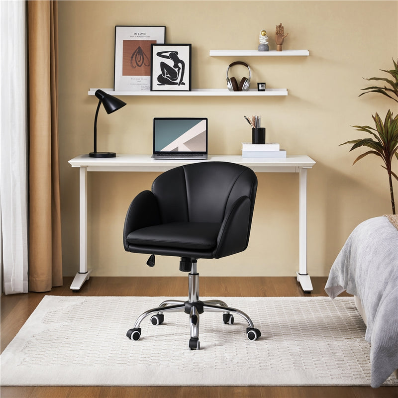 Yaheetech Faux Leather Flower-Shaped Accent Office Chair