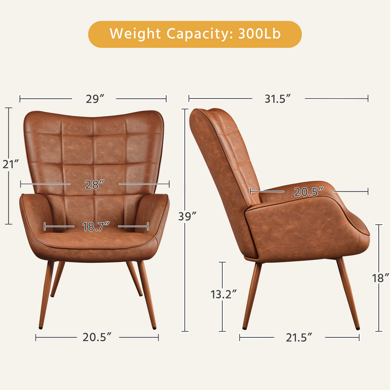Yaheetech Accent Chair with Tapered Legs