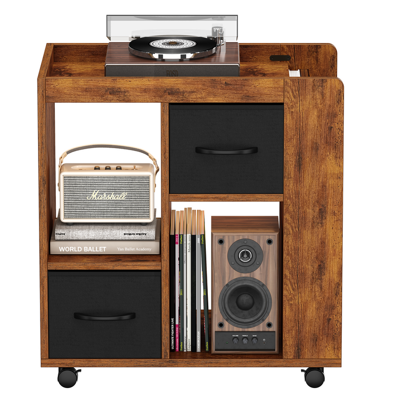 Yaheetech Modern Side Table with Wheels
