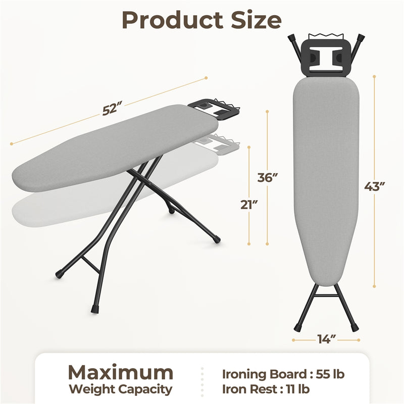 Yaheetech Foldable Height-adjustable Full Size Ironing Board
