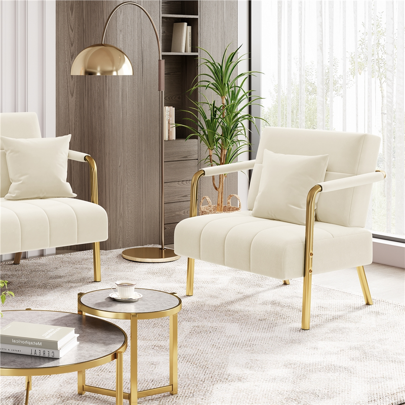 Yaheetech 30″ W Velvet Accent Armchair