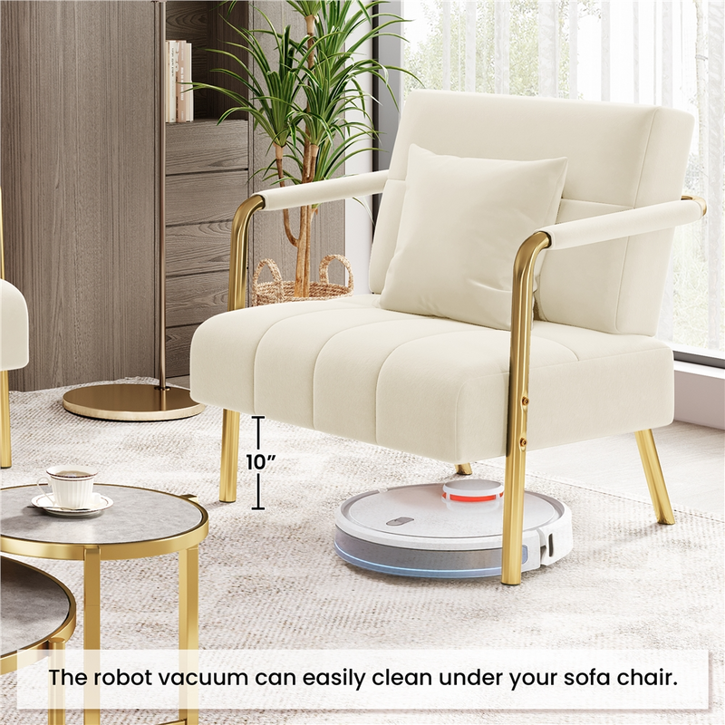 Yaheetech 30″ W Velvet Accent Armchair
