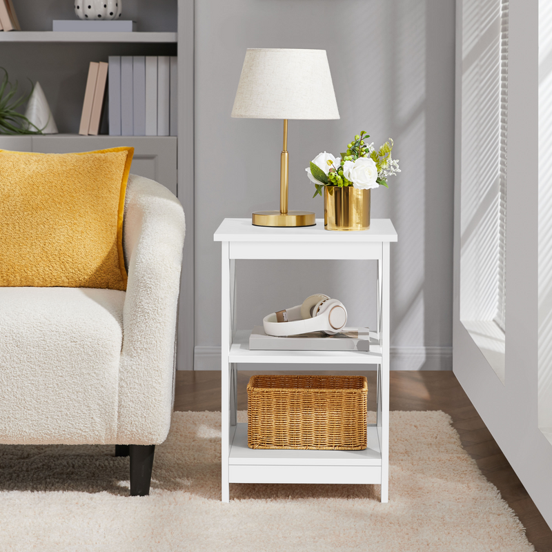 Yaheetech Wooden 3-Tier Sofa Side Table