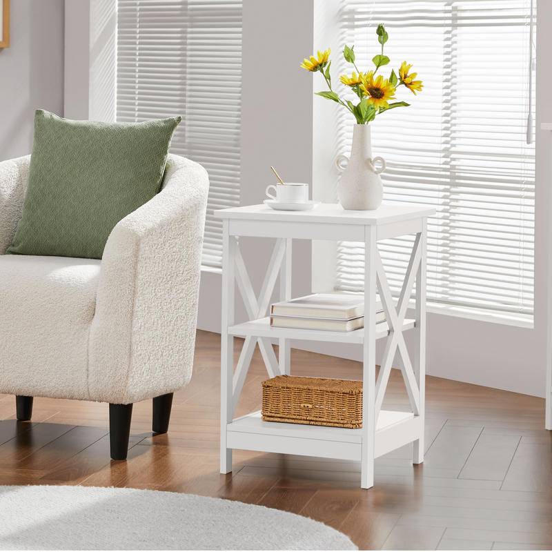 Yaheetech Wooden 3-Tier Sofa Side Table