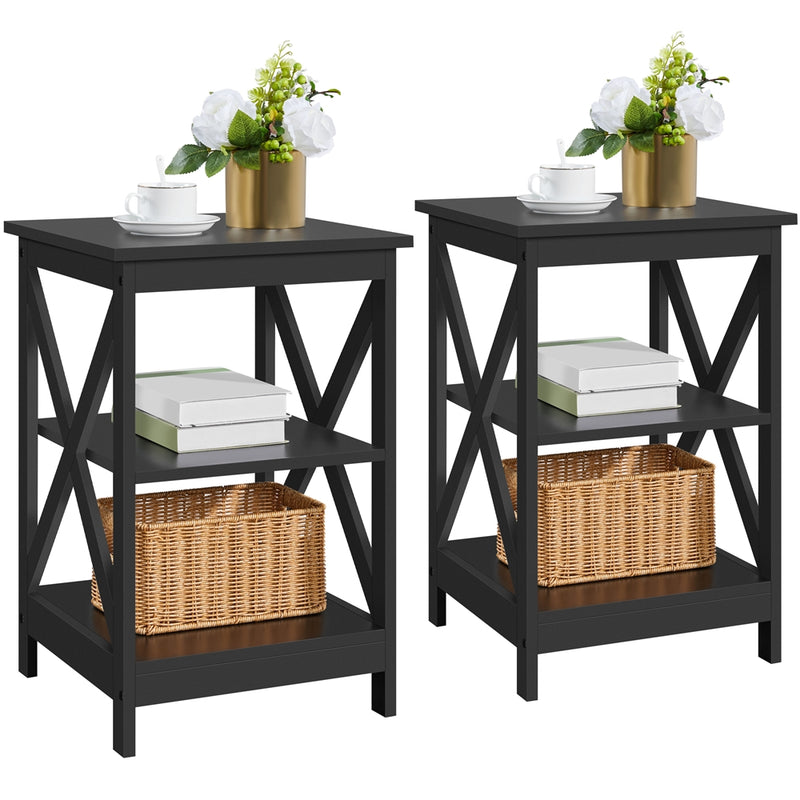 Yaheetech Wooden 3-Tier Sofa Side Table