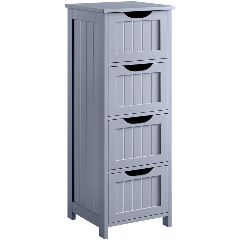 Yaheetech Slim Bathroom Floor  Wooden Side Storage Free-Standing Cabinet
