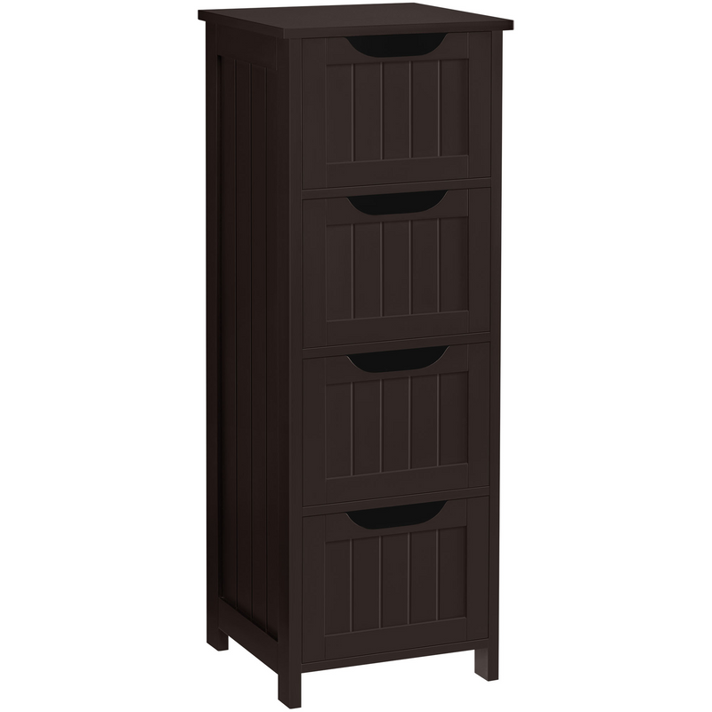 Yaheetech Slim Bathroom Floor  Wooden Side Storage Free-Standing Cabinet