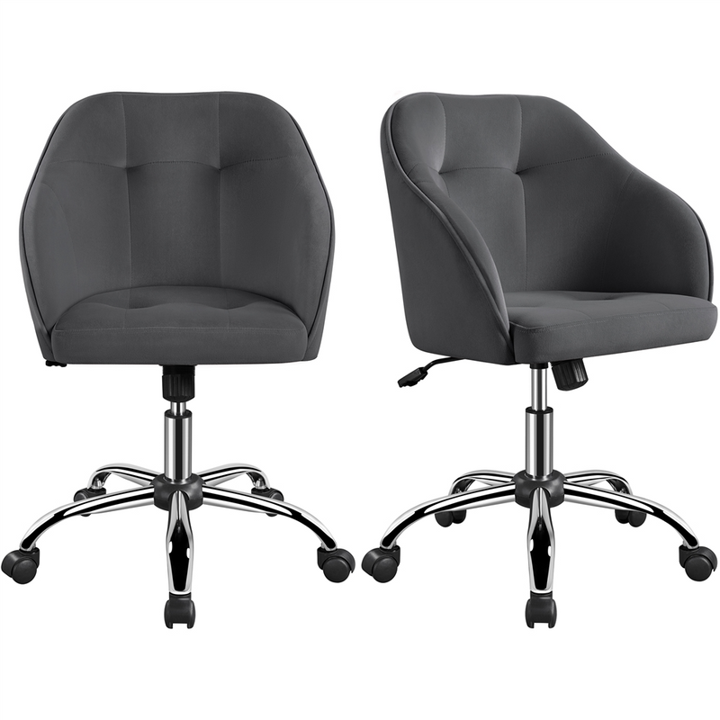 Yaheetech Adjustable Velvet Modern Desk Chair