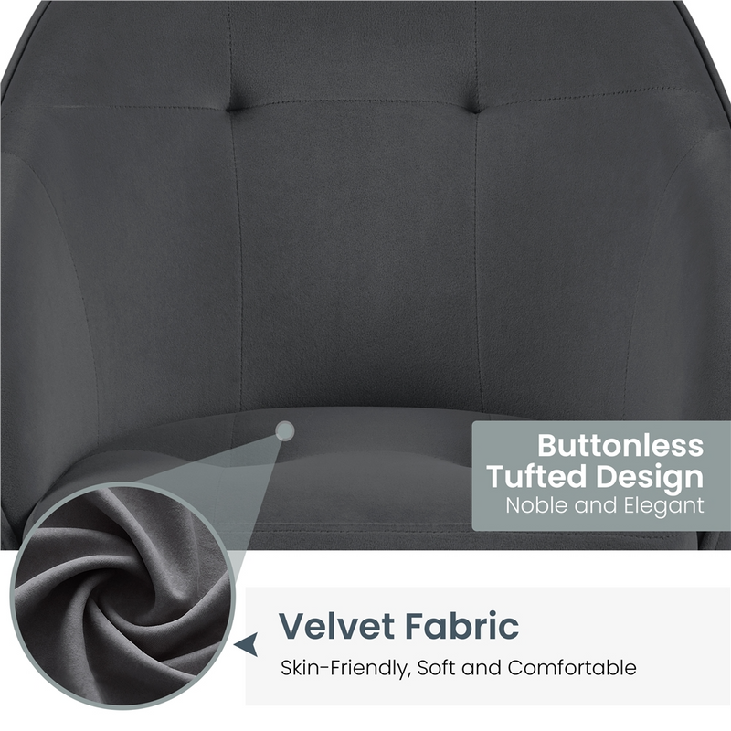 Yaheetech Adjustable Velvet Modern Desk Chair