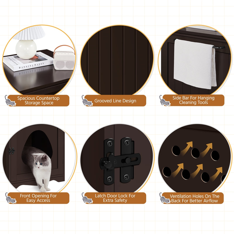 PAWSCOO  Cat Litter Box Enclosure