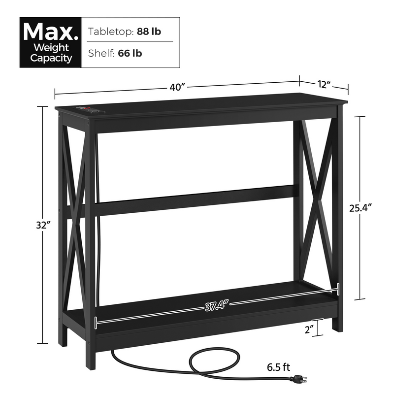 Yaheetech 2-Tier Wooden Console Table