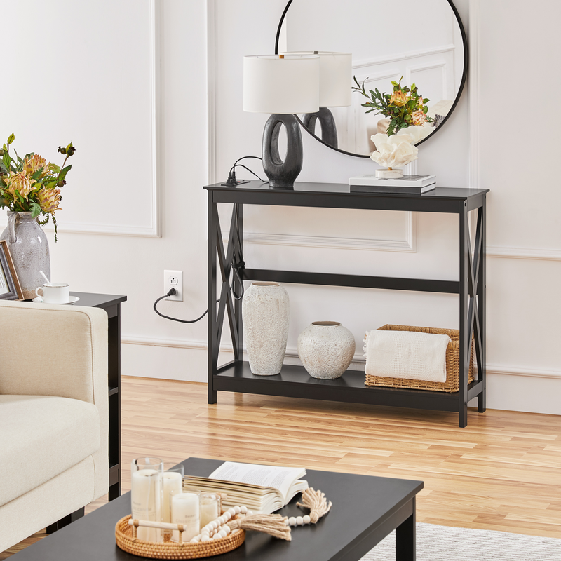 Yaheetech 2-Tier Wooden Console Table