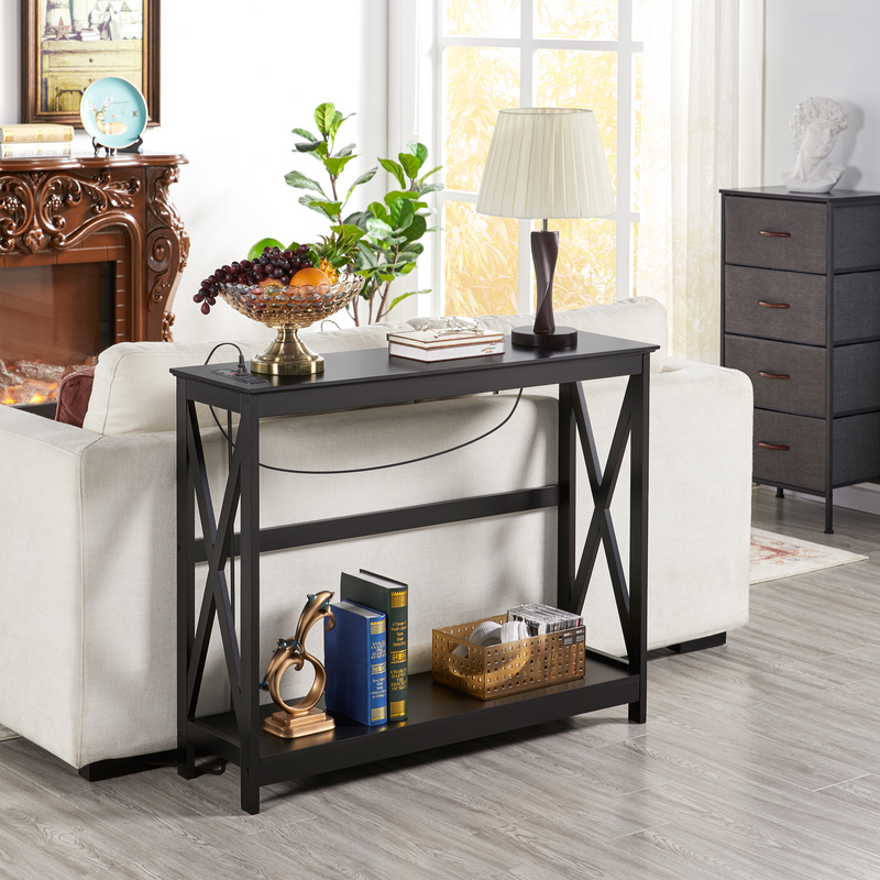 Yaheetech 2-Tier Wooden Console Table