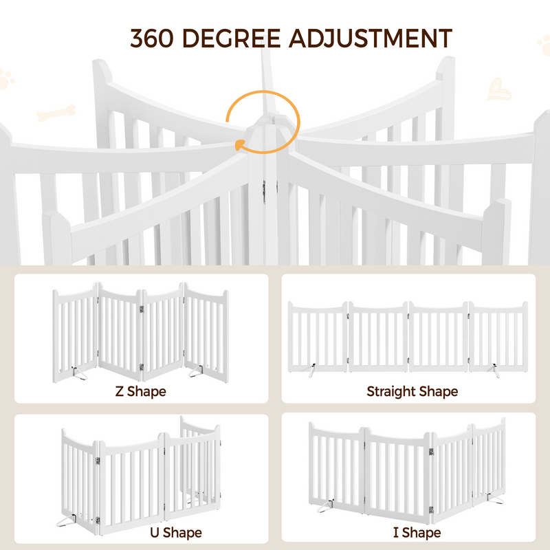 Yaheetech Freestanding Wooden Four-Panel Pet Puppy Fence