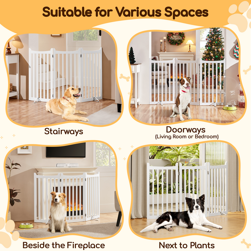 Yaheetech 36″  Freestanding Tall Wooden Pet Gate