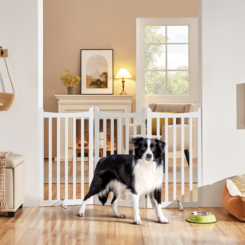 Yaheetech 36″  Freestanding Tall Wooden Pet Gate