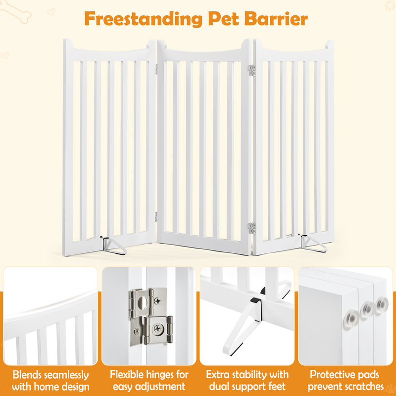 Yaheetech 36″  Freestanding Tall Wooden Pet Gate