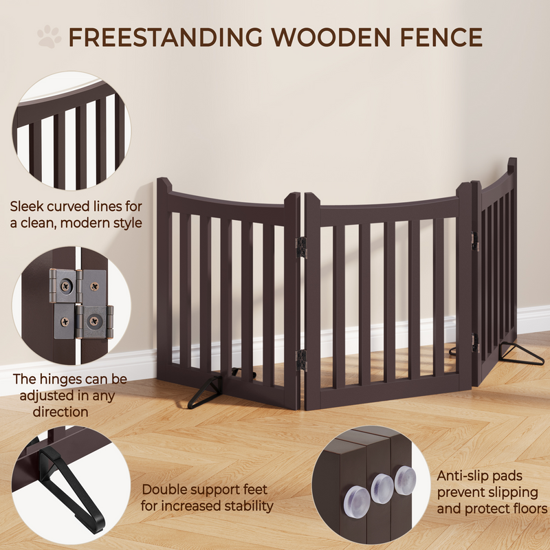 Yaheetech 24″ Tall Wooden Three-Panel Pet Puppy Fence/Gate