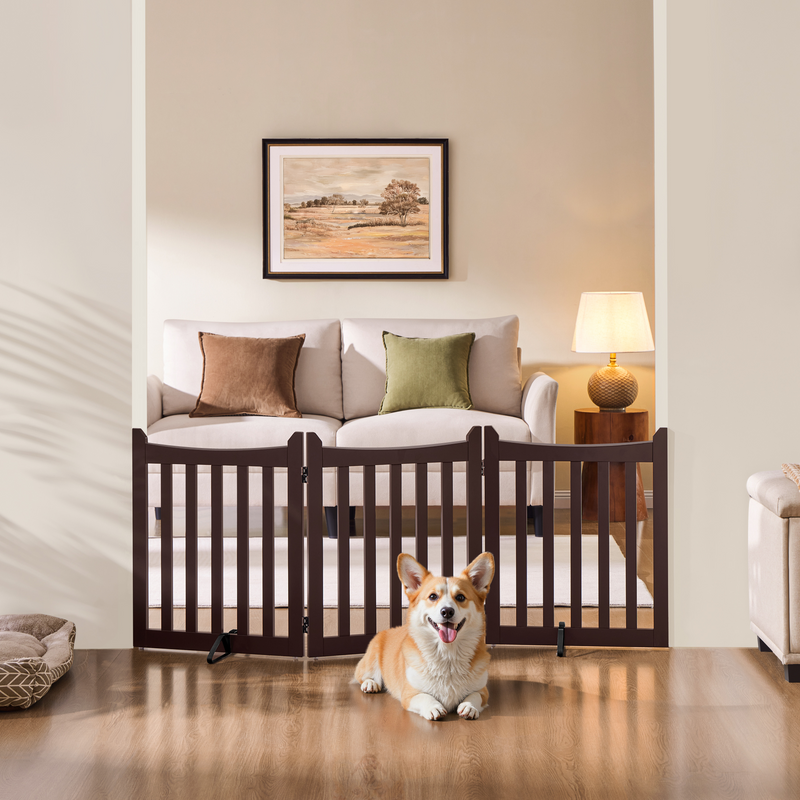 Yaheetech 24″ Tall Wooden Three-Panel Pet Puppy Fence/Gate