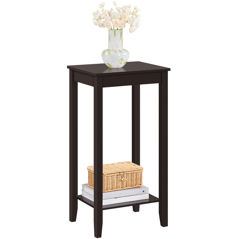 Yaheetech 2-Tier Tall End Table with Storage Shelf