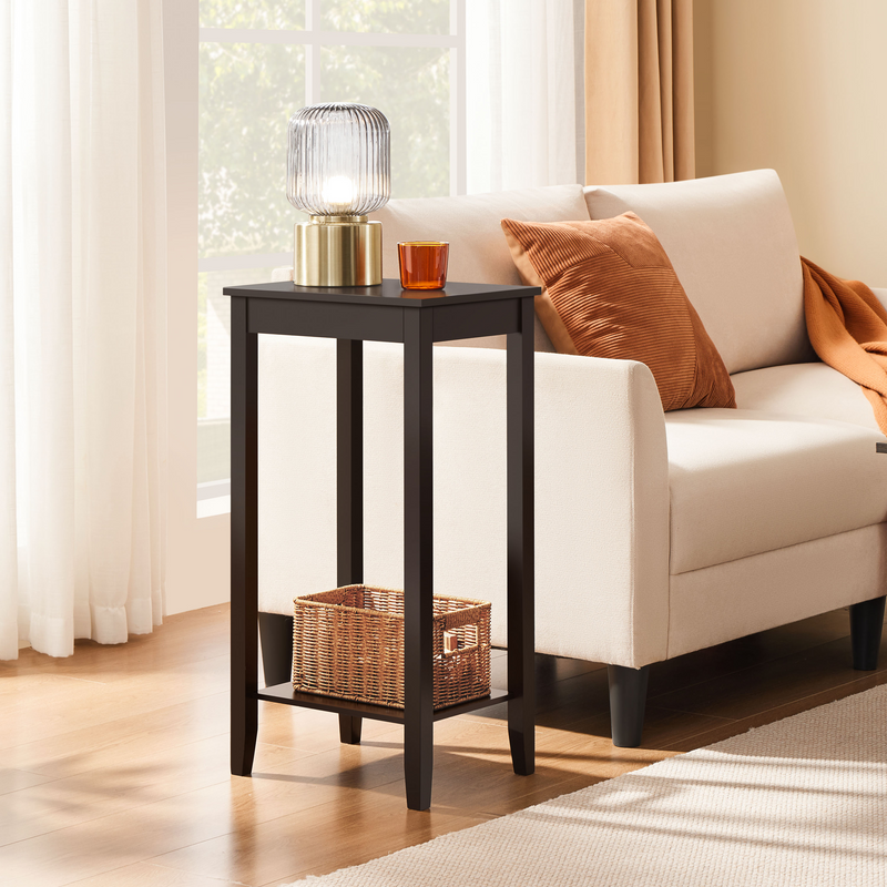 Yaheetech 2-Tier Tall End Table with Storage Shelf