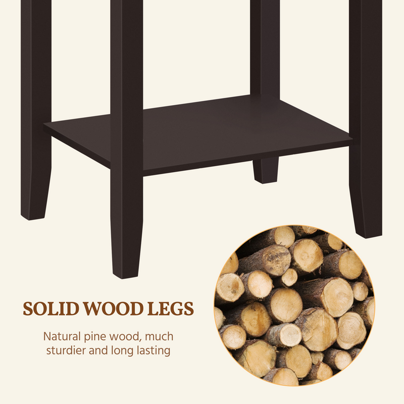 Yaheetech 2-Tier Tall End Table with Storage Shelf
