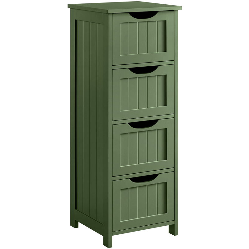 Yaheetech Slim Bathroom Floor  Wooden Side Storage Free-Standing Cabinet