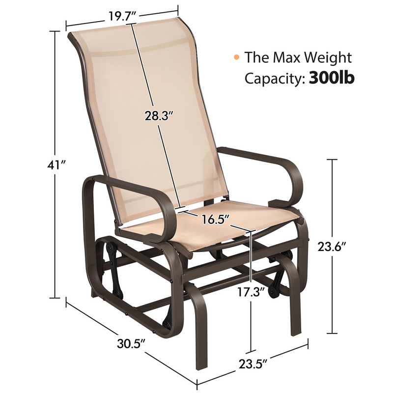 Yaheetech Outdoor Patio Swing Gliding Chair