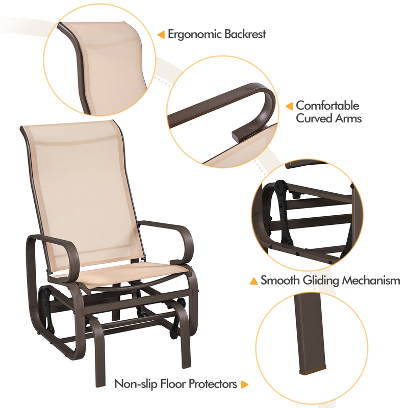 Yaheetech Outdoor Patio Swing Gliding Chair