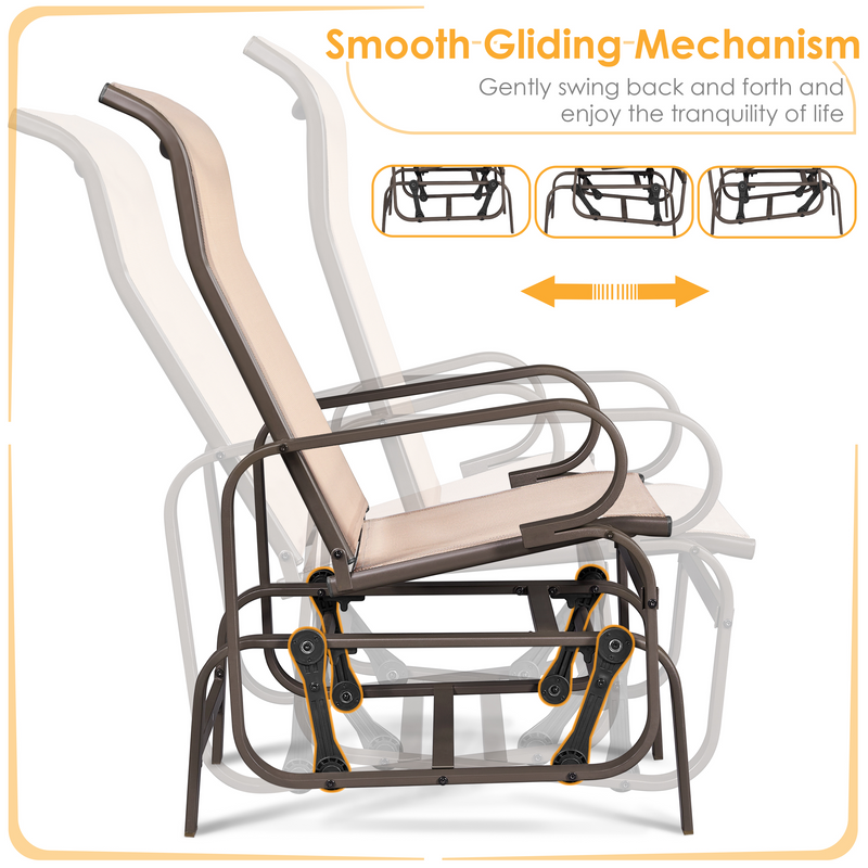 Yaheetech Outdoor Patio Swing Gliding Chair