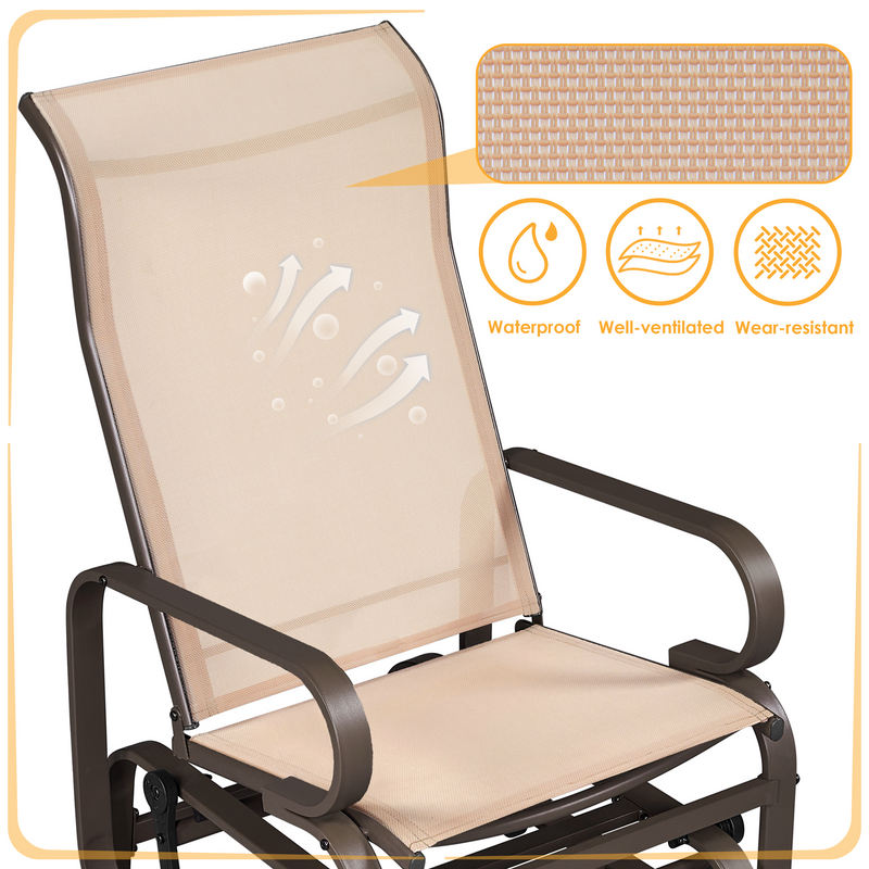 Yaheetech Outdoor Patio Swing Gliding Chair