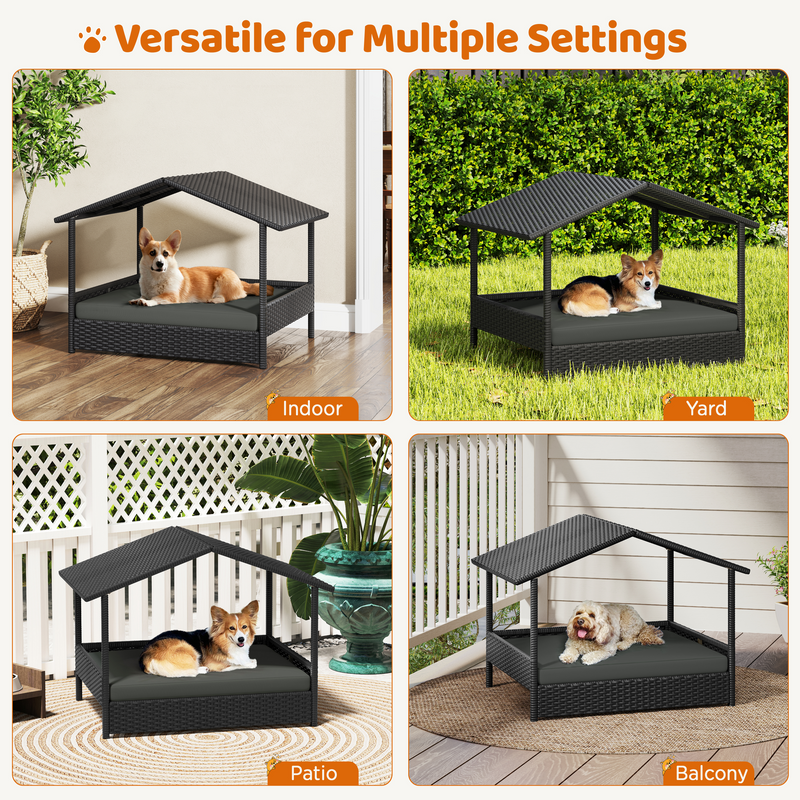 Yaheetech Outdoor Rattan Pet House