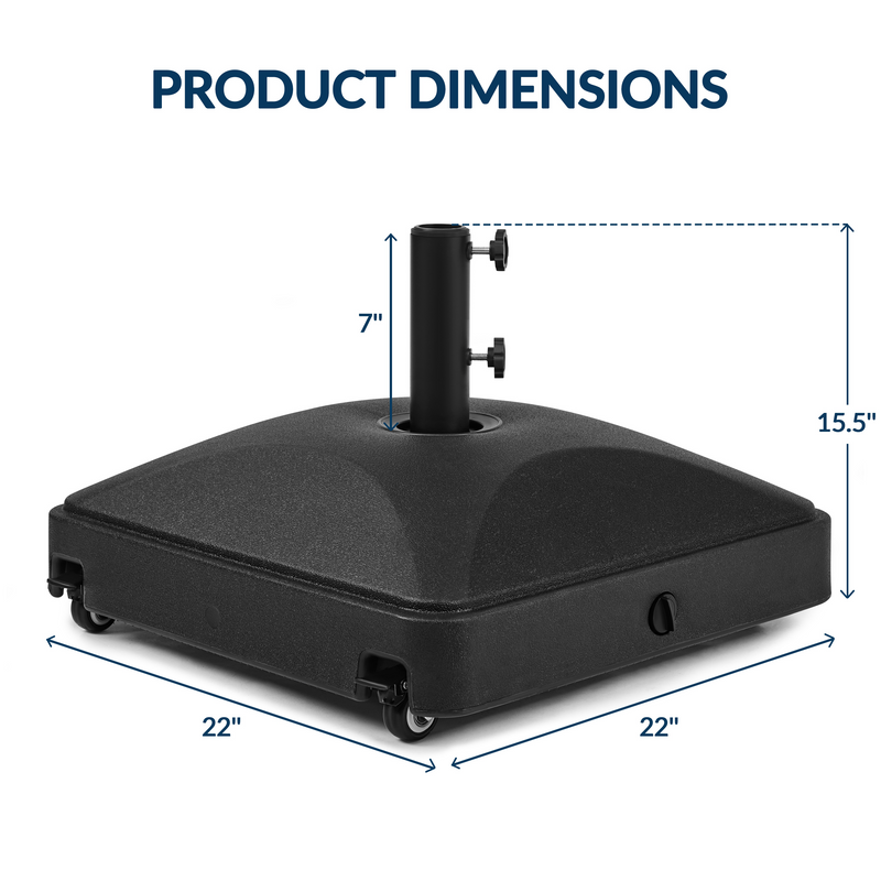 Yaheetech Capacity Square Fillable Rolling Patio Umbrella Base Stand