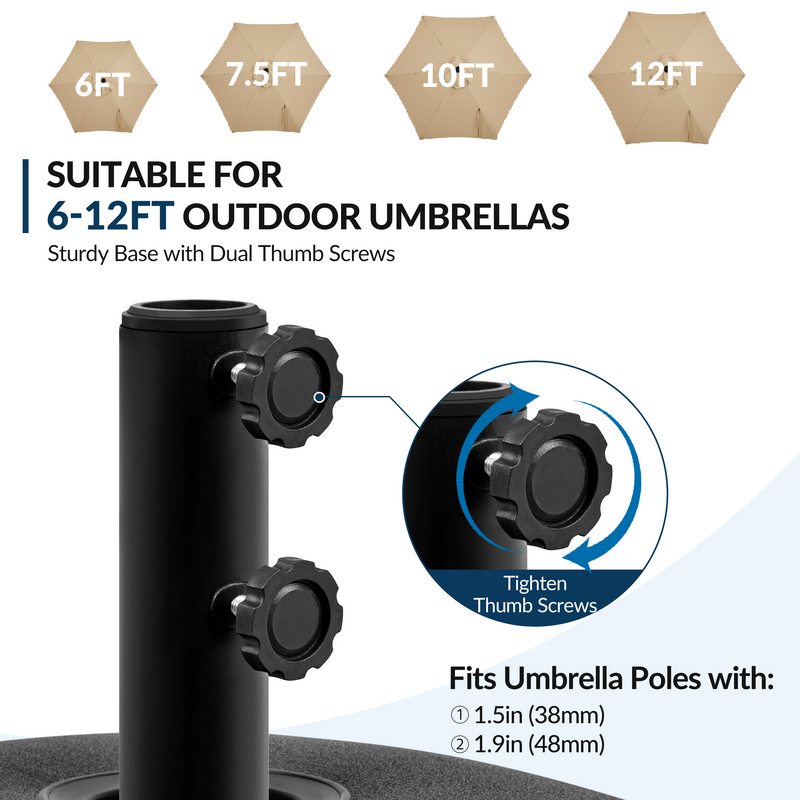 Yaheetech Capacity Square Fillable Rolling Patio Umbrella Base Stand