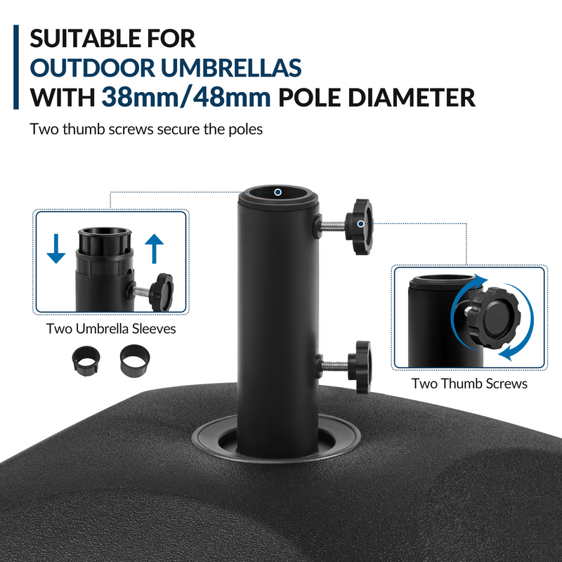 Yaheetech Capacity Square Fillable Rolling Patio Umbrella Base Stand