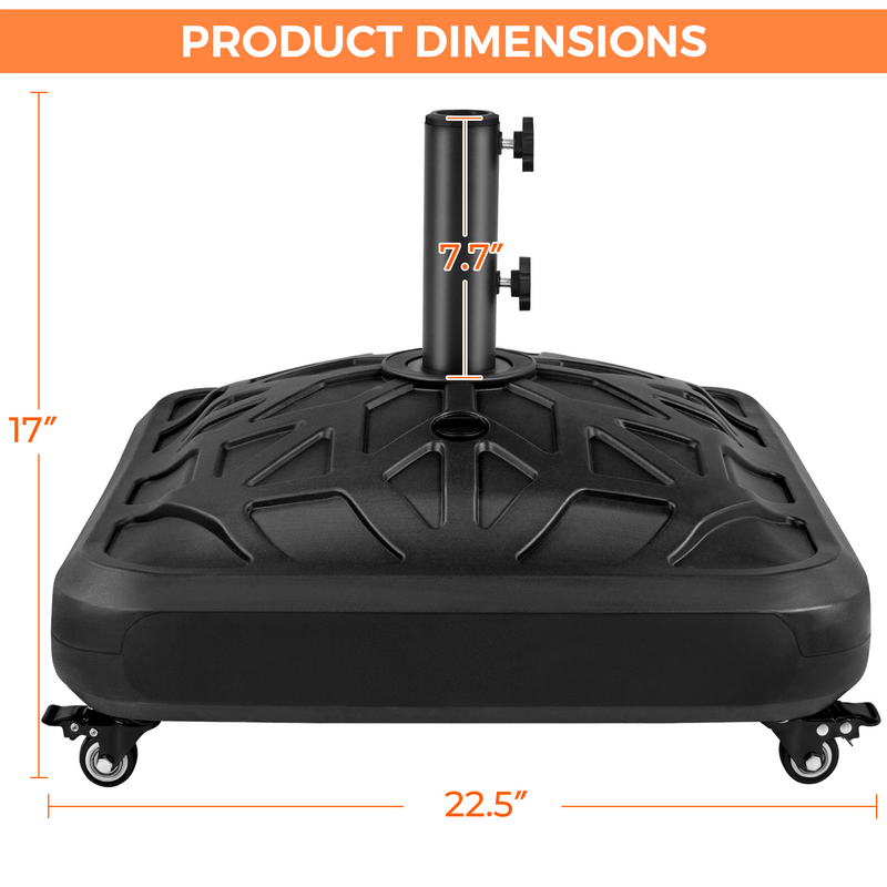 Yaheetech Capacity Fillable Rolling Patio Parasol Base Stand