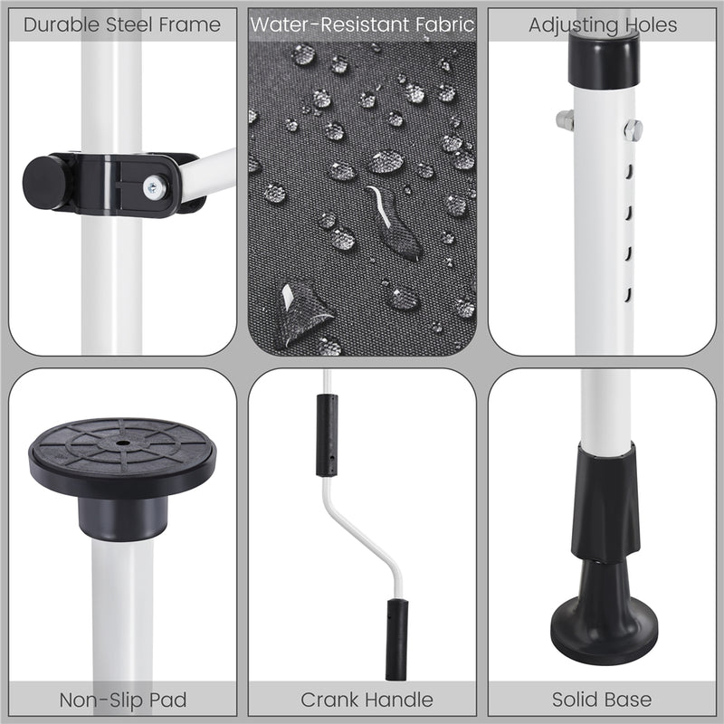 SOBERINE Manual Retractable Awning with Adjustable Angle & Height