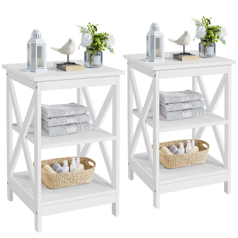 Yaheetech Wooden 3-Tier Sofa Side Table