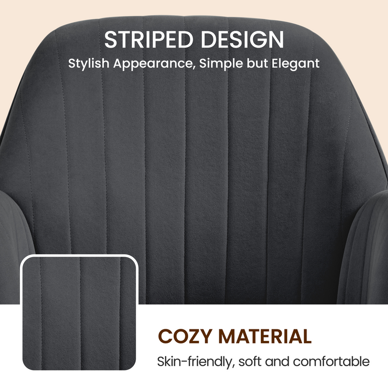 Yaheetech Adjustable Modern Velvet Desk Chair