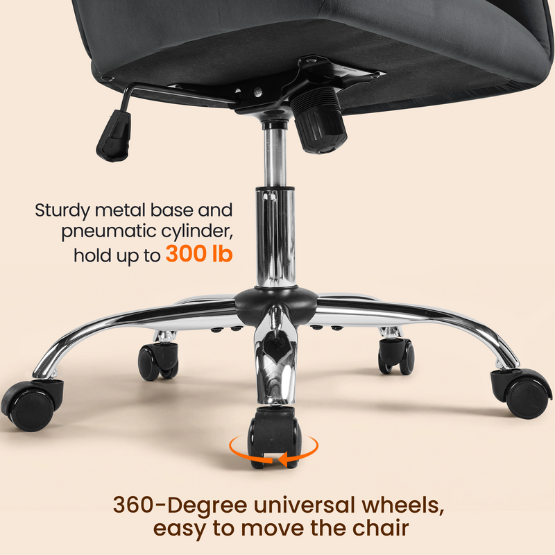 Yaheetech Adjustable Modern Velvet Desk Chair