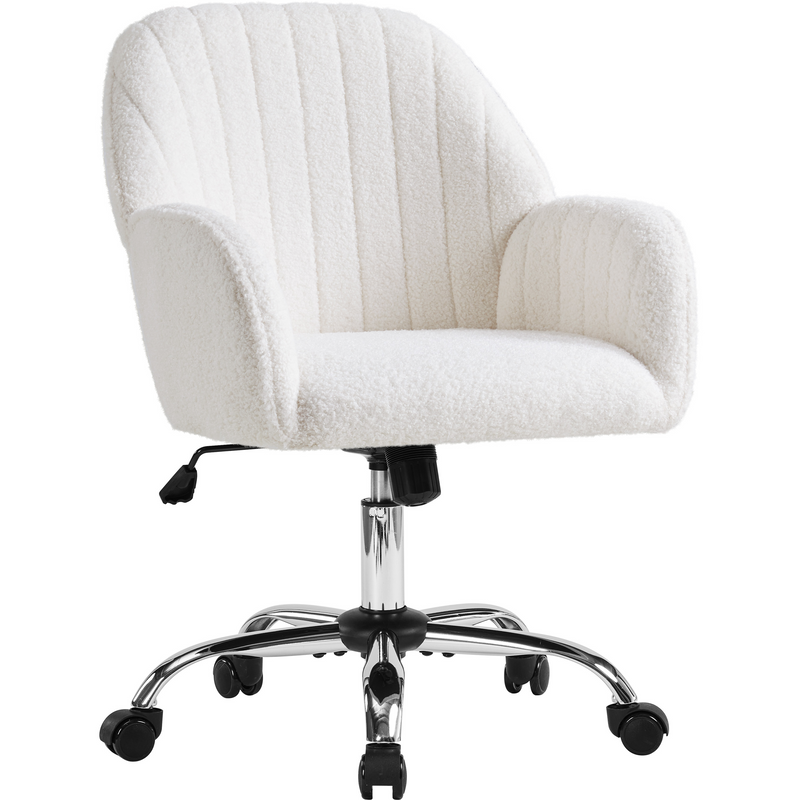 Yaheetech Adjustable Modern Boucle Desk Chair