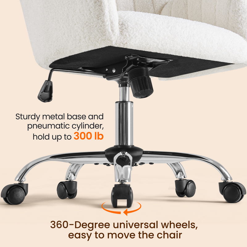 Yaheetech Adjustable Modern Boucle Desk Chair